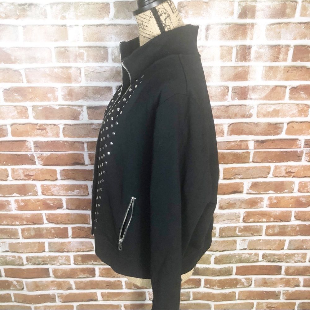 Ruby Rd. Black Studded Zip Up Women’s Jacket Coat - Picture 8 of 9